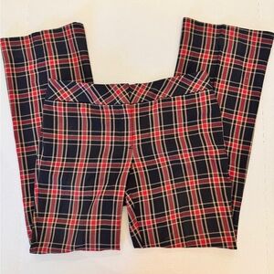 Tommy Hilfiger Red and Black Plaid Straight Leg Pants Holiday